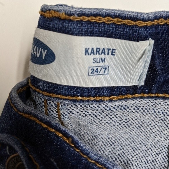 Old Navy Jeans Youth Boys Size 14 Karate Slim 24/7 Denim Blue - Picture 6 of 7